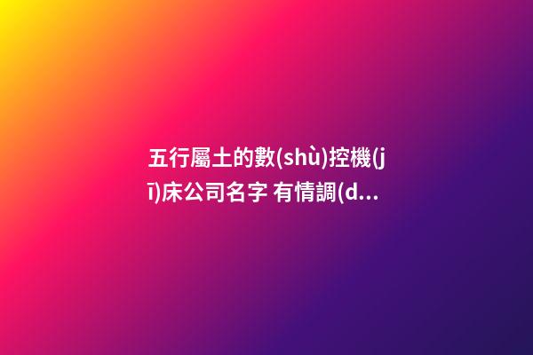 五行屬土的數(shù)控機(jī)床公司名字 有情調(diào)的-第1張-公司起名-玄機(jī)派